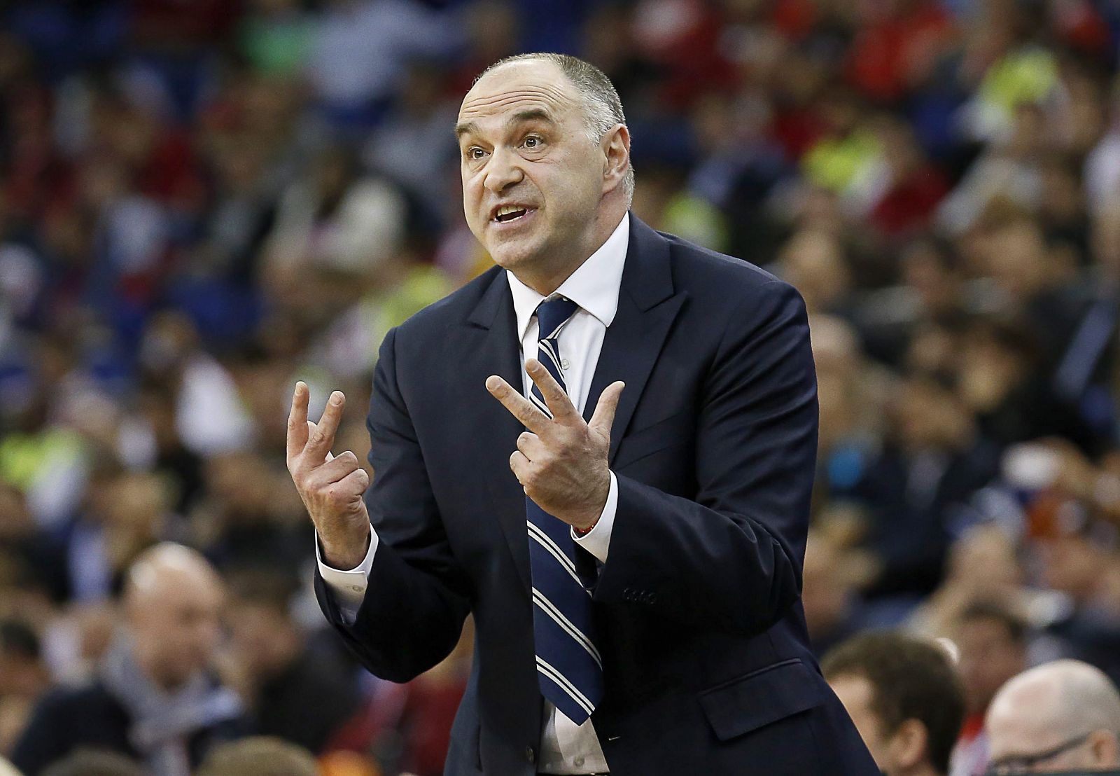 El entrenador del Real Madrid de baloncesto, Pablo Laso