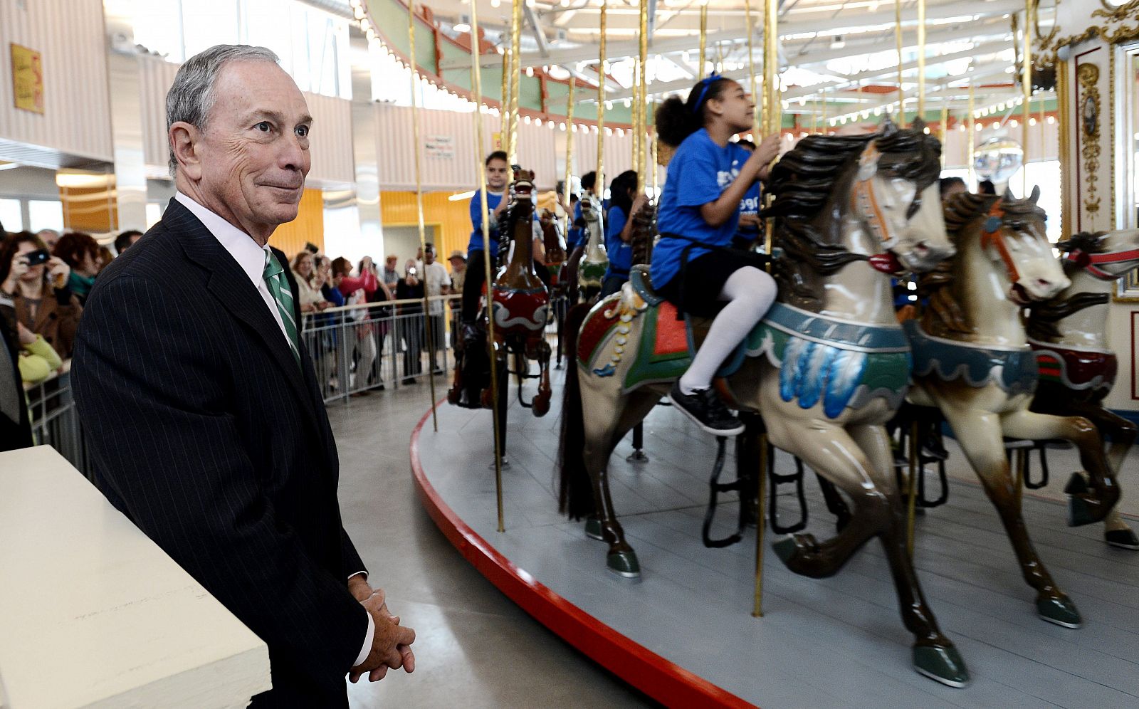 El alcalde Nueva York, Michael Bloomberg, durante los preparativos para el Día de los Caídos, en Brooklyn, Nueva York