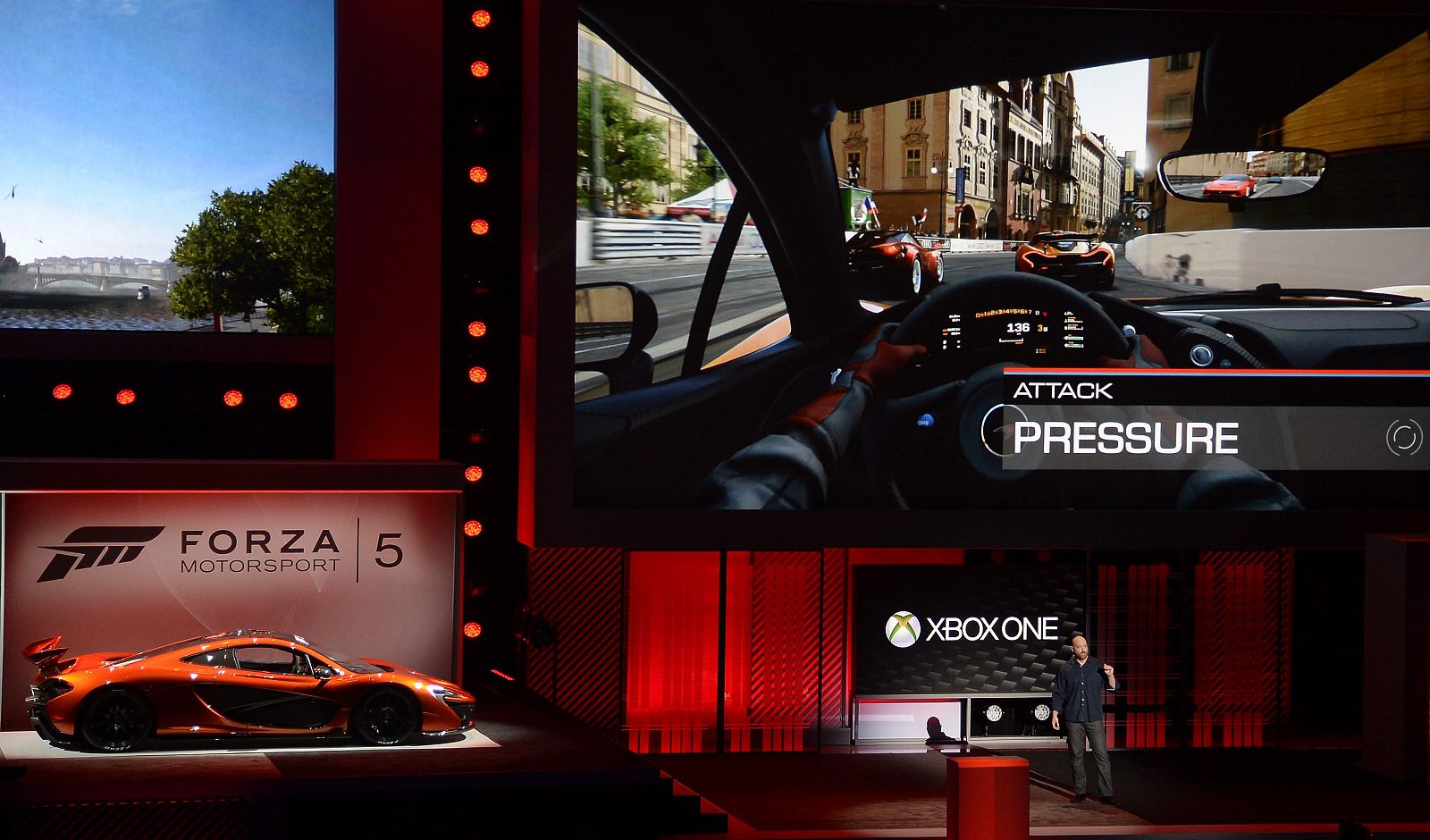 La presentación del videojuego Forza Motorsport 5 para XBox One durante el evento E3 de Los Ángeles