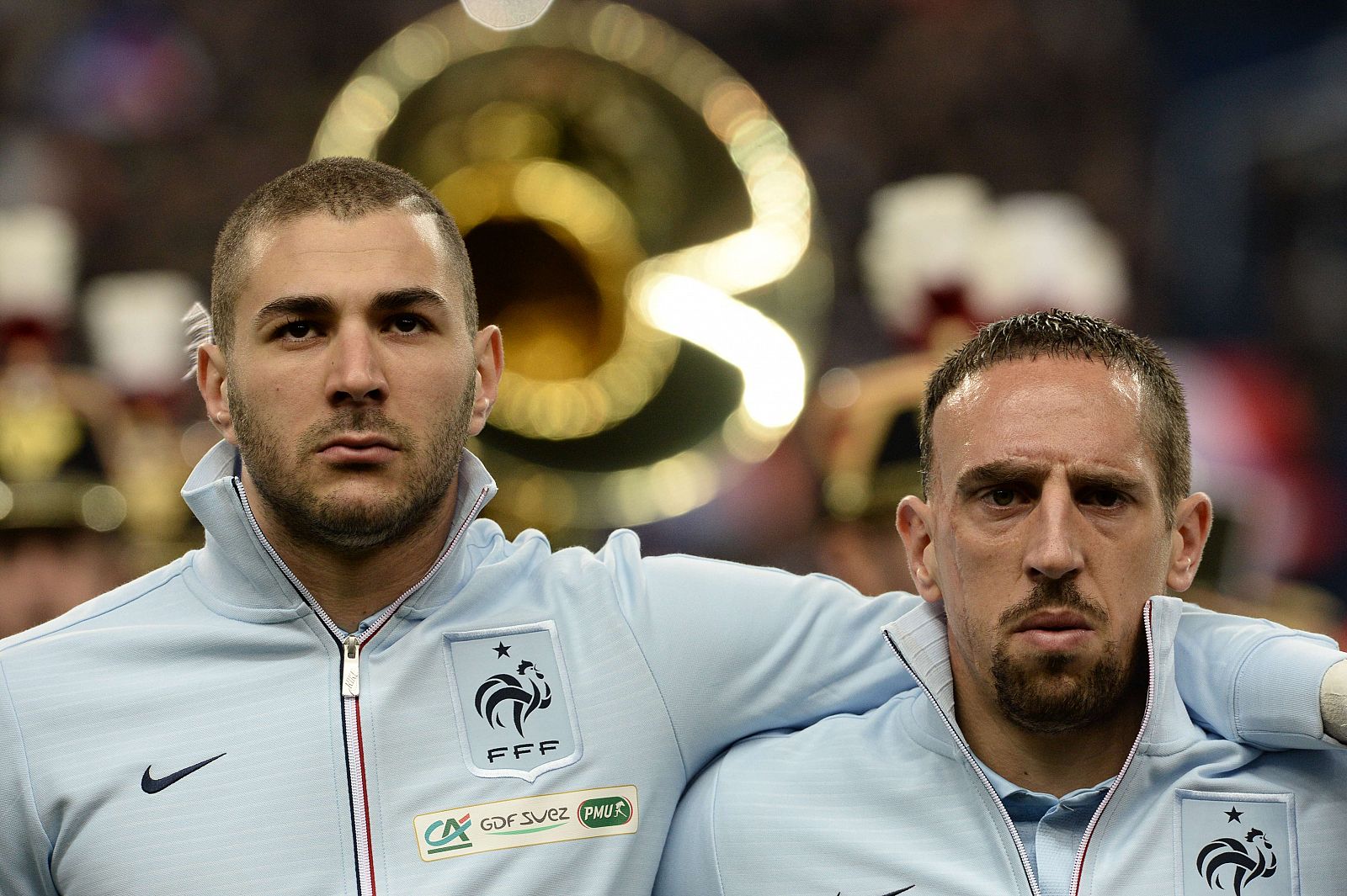 Benzema y Ribèry, en un partido con Francia.