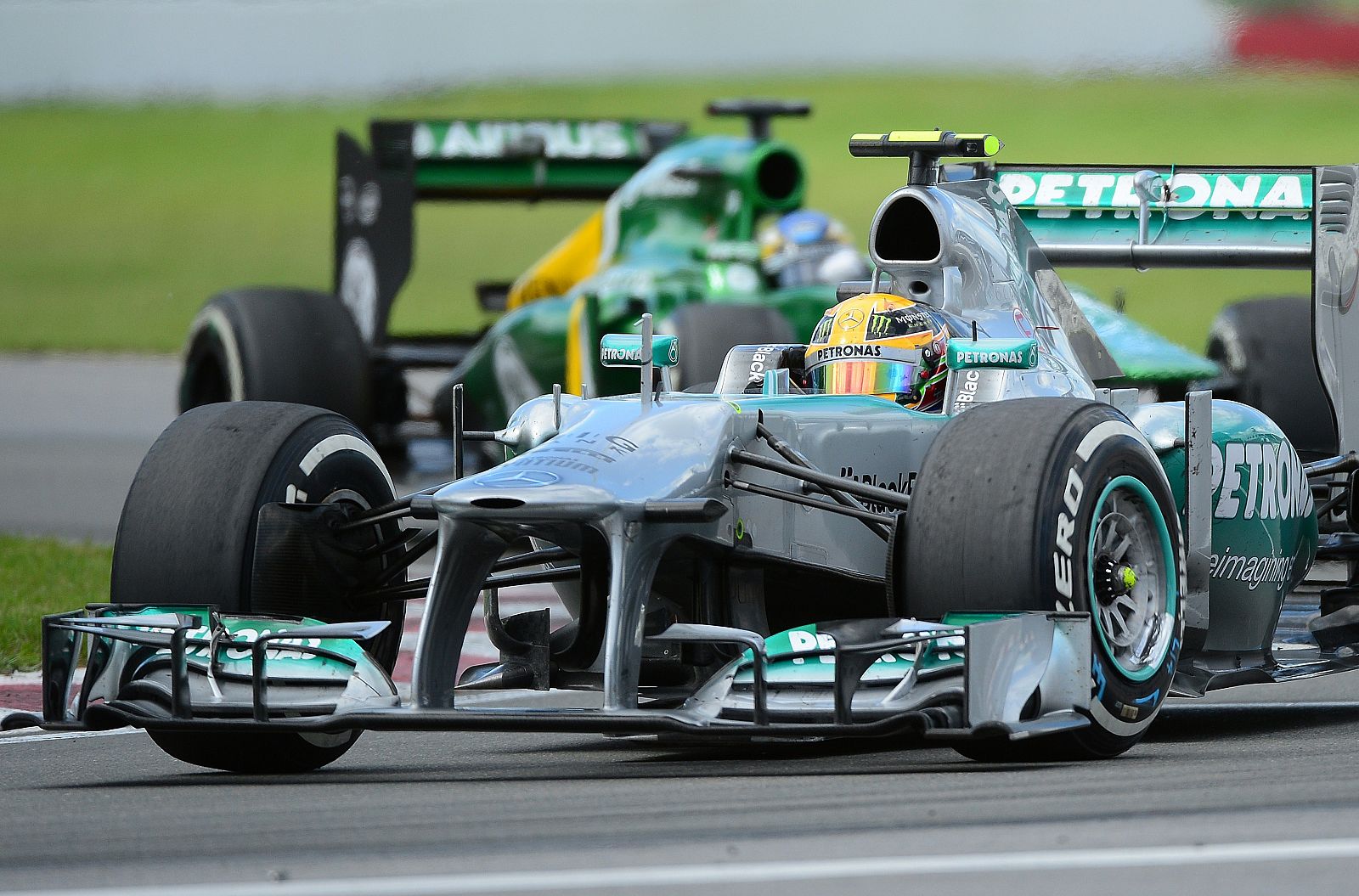 El Mercedes de Lewis Hamiton, durante el pasado Gran Premio de Canadá.