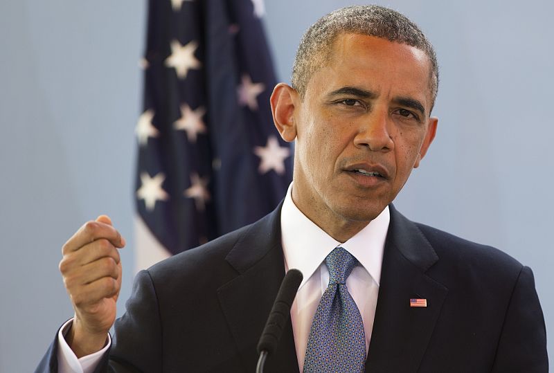 El presidente de EE.UU., Barack Obama, habla, este 27 de junio, al comienzo de su gira africana, en Dakar, Senegal