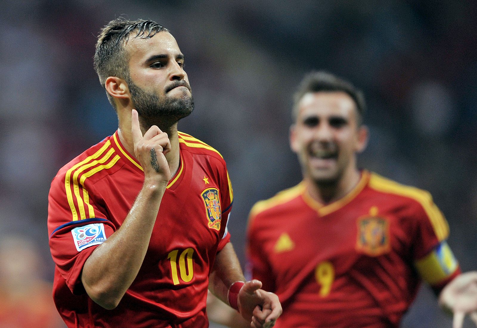 Jesé celebra el segundo gol ante Francia.