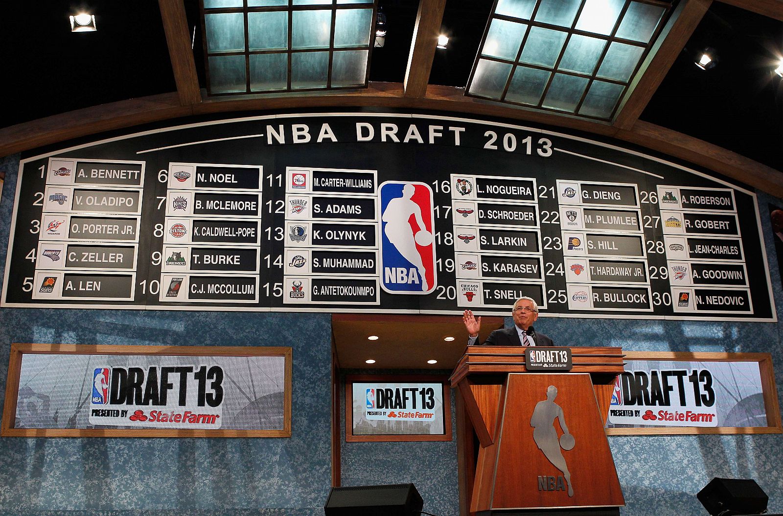 El comisionado de la NBA, David Stern, en la elección del draft 2013.