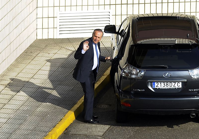 Manuel Fernández de Sousa a su llegada a un consejo de administración de Pescanova en la sede de la empresa en Chapela, Pontevedra