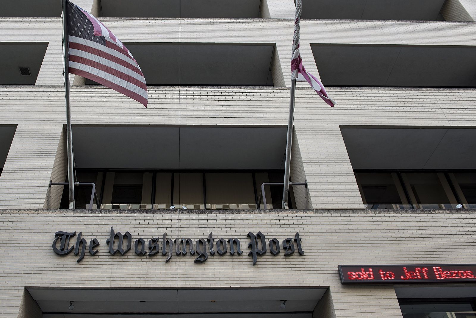 Fahada del periódico The Washington Post en Washington. El fundador de Amazon, Jeff Bezos, ha comprado el diario por 250 millones de dólares.