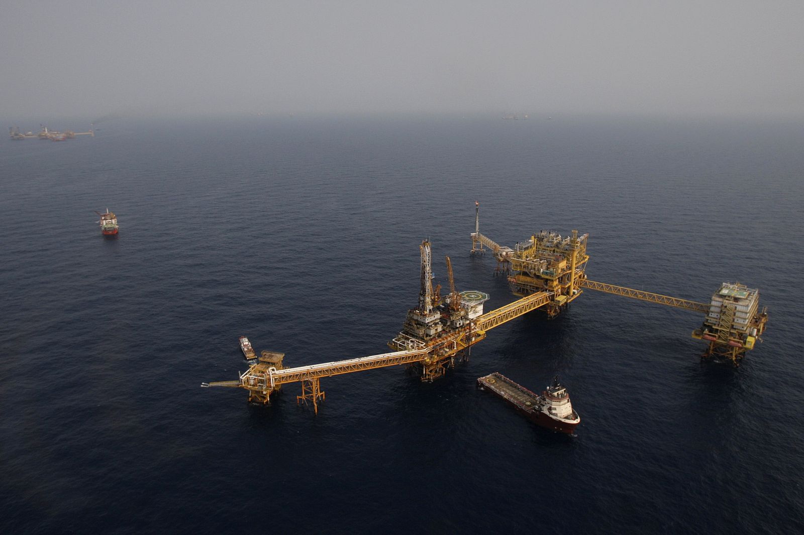 Campo petrolífero Ku Maloob Zaap de Pemex en la Bahía de Campeche, en el Golfo de México