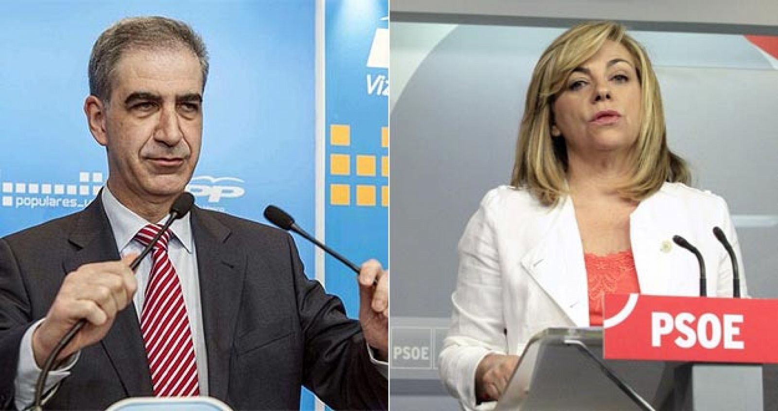 El portavoz adjunto del PP en el Congreso, Leopoldo Barreda, y la número dos del PSOE, Elena Valenciano