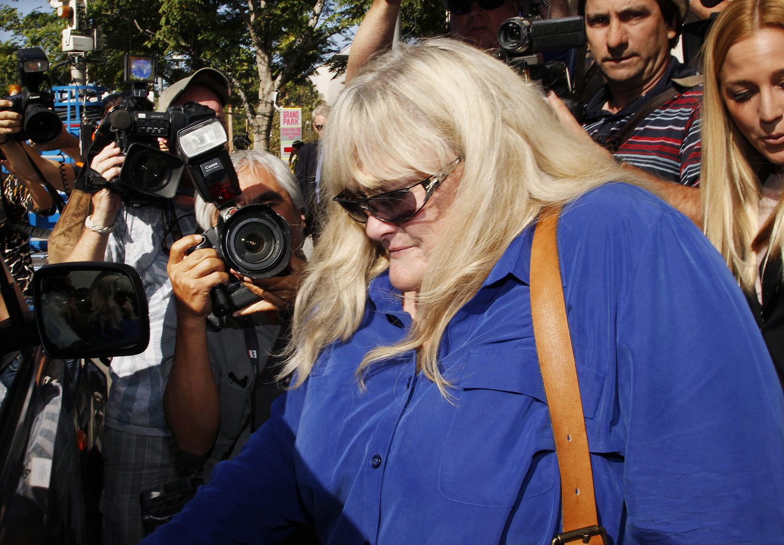 Rowe, ex-wife of singer Michael Jackson, leaves after testifying in a lawsuit brought by the late singer's family against concert promoter AEG Live, at Los Angeles Superior Court in Los Angeles
