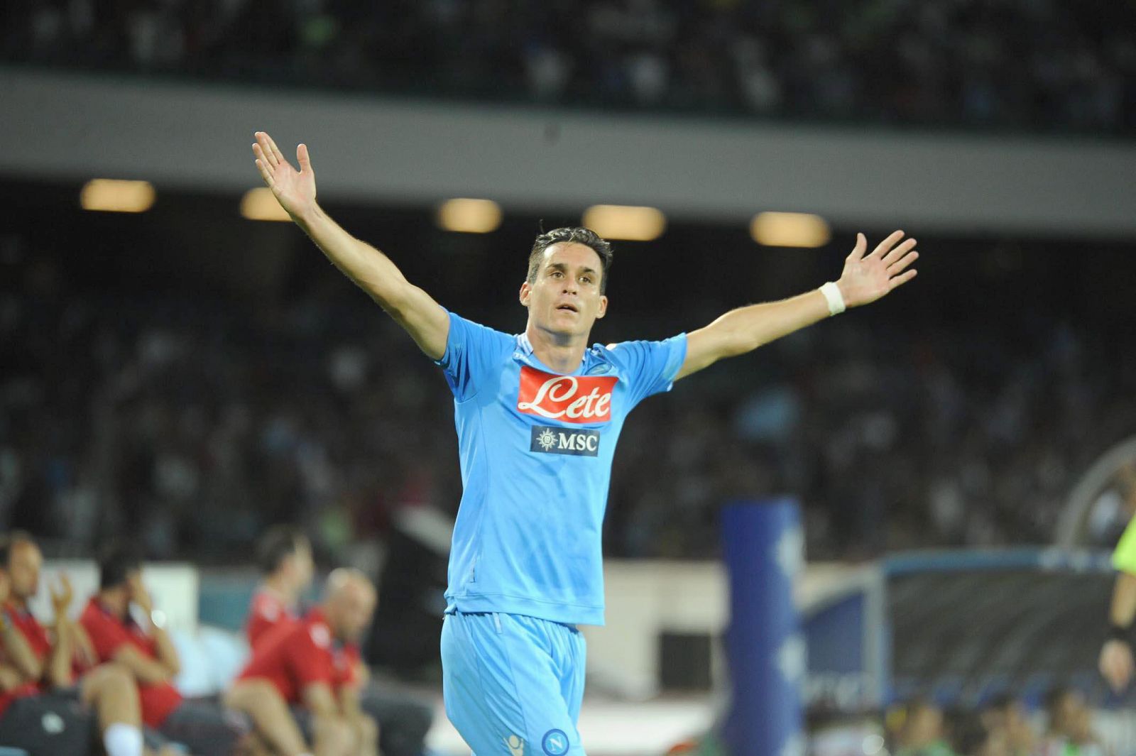 José Callejón celebra su gol con el Nápoles