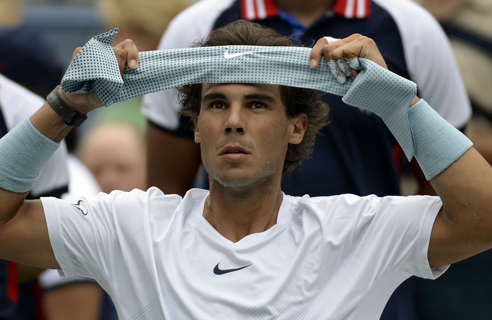 Imagen del tenista español Rafa Nadal en su primer partido en el US Open.