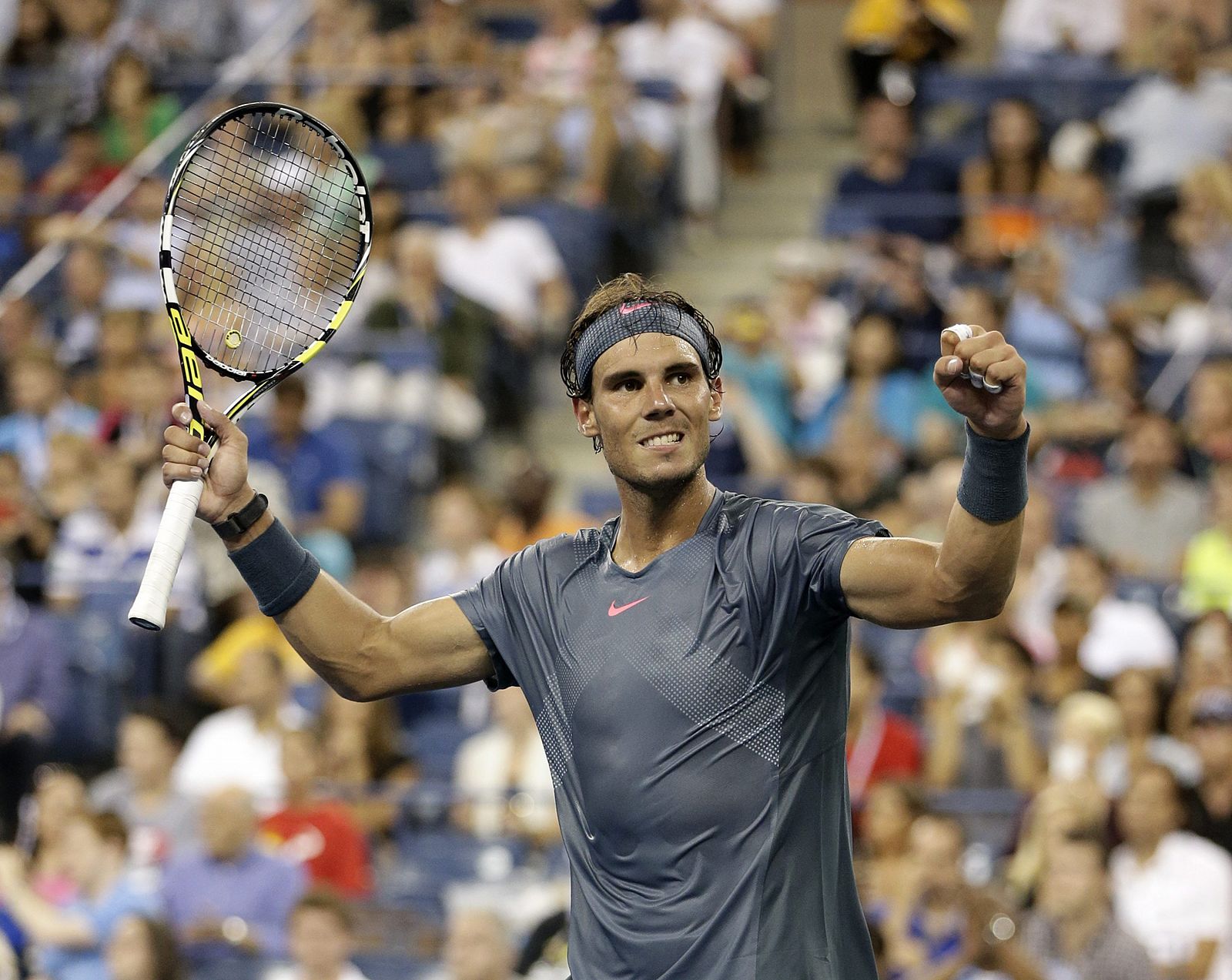 Rafa Nadal celebra su victoria sobre Philipp Kohlschreiber