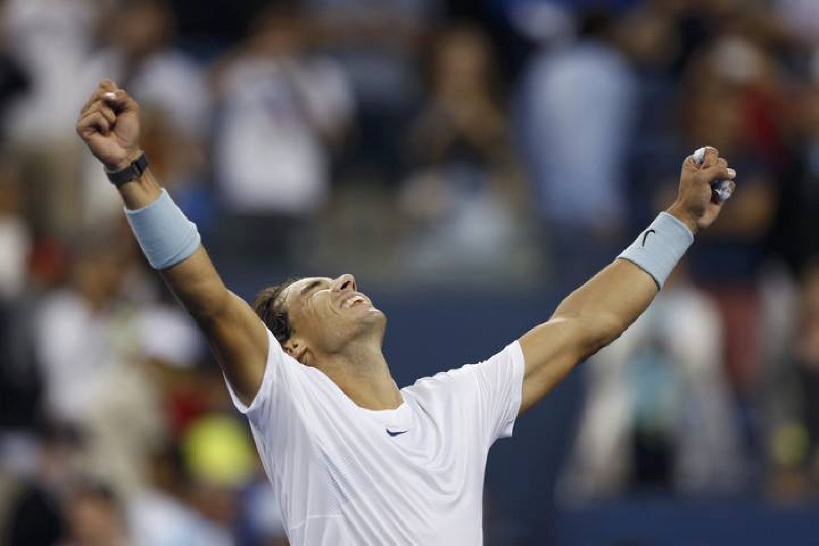 Nadal celebra su pase a la final del Abierto de Estados Unidos tras ganar a Gasquet.