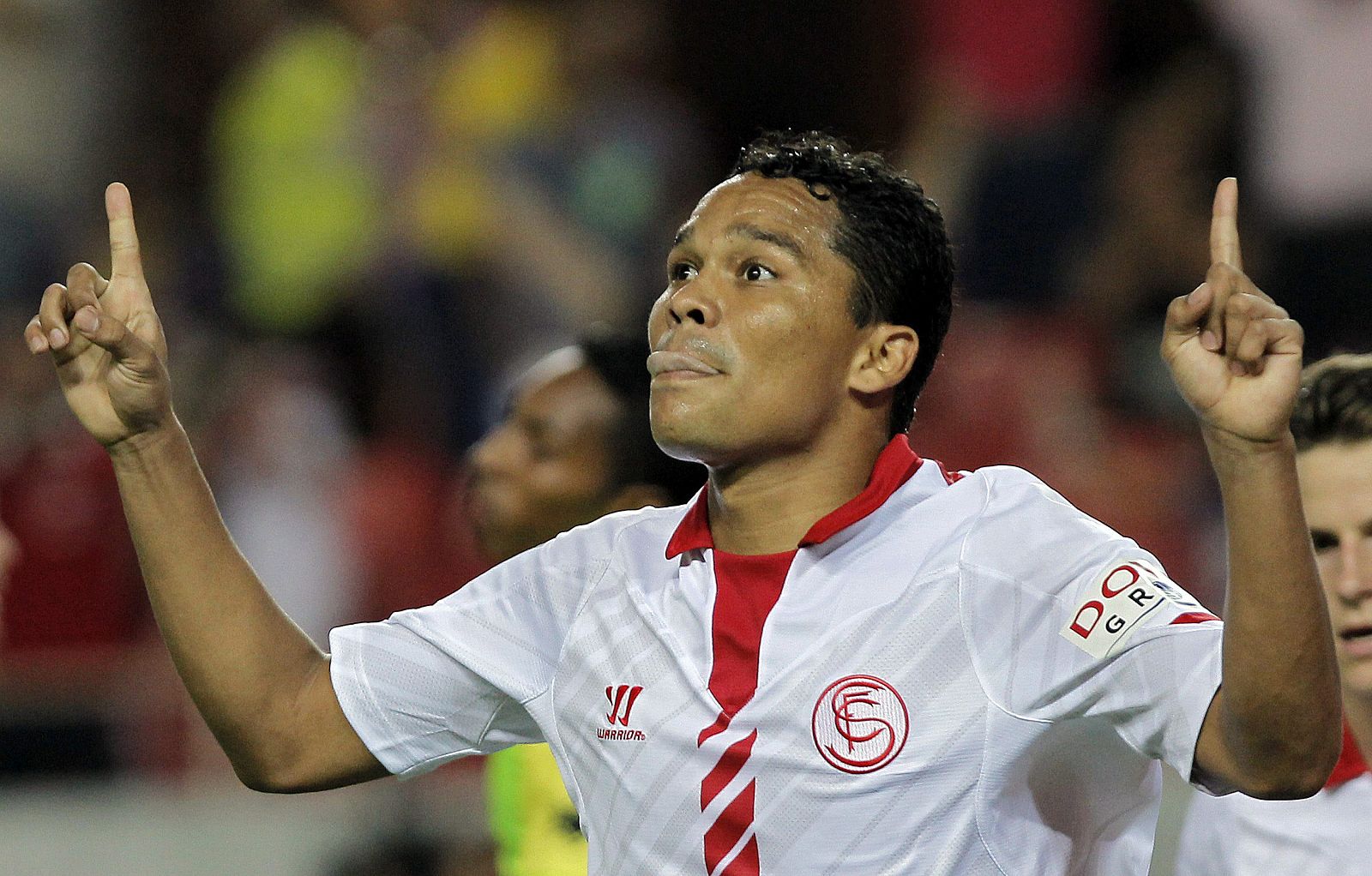 El delantero colombiano del Sevilla Bacca ha marcado dos goles al Rayo Vallecano.