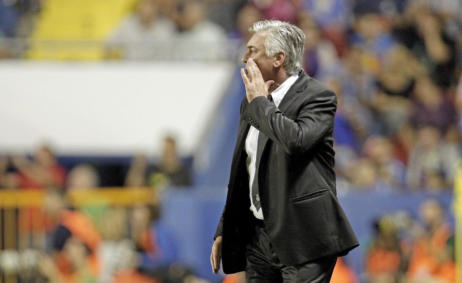 El entrenador italiano del Real Madrid, Carlo Ancelotti, durante el encuentro.