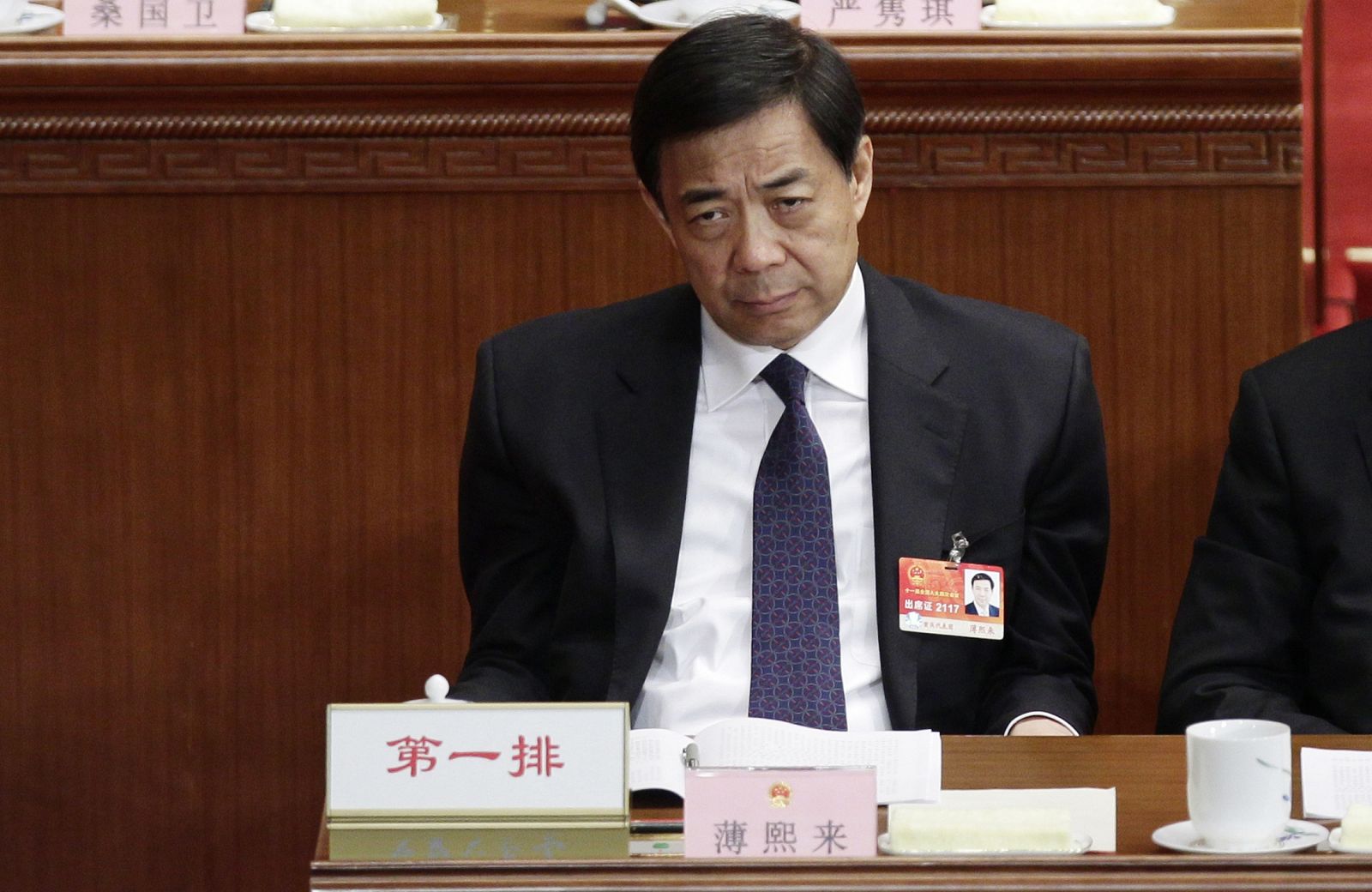 El exdirigente comunista chino Bo Xilai, en una imagen de archiovo durante un encuentro plenario en el Parlamento chino, en marzo de 2011