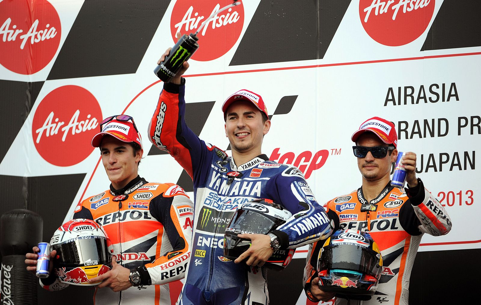 Jorge Lorenzo celebra su victoria en Motegi