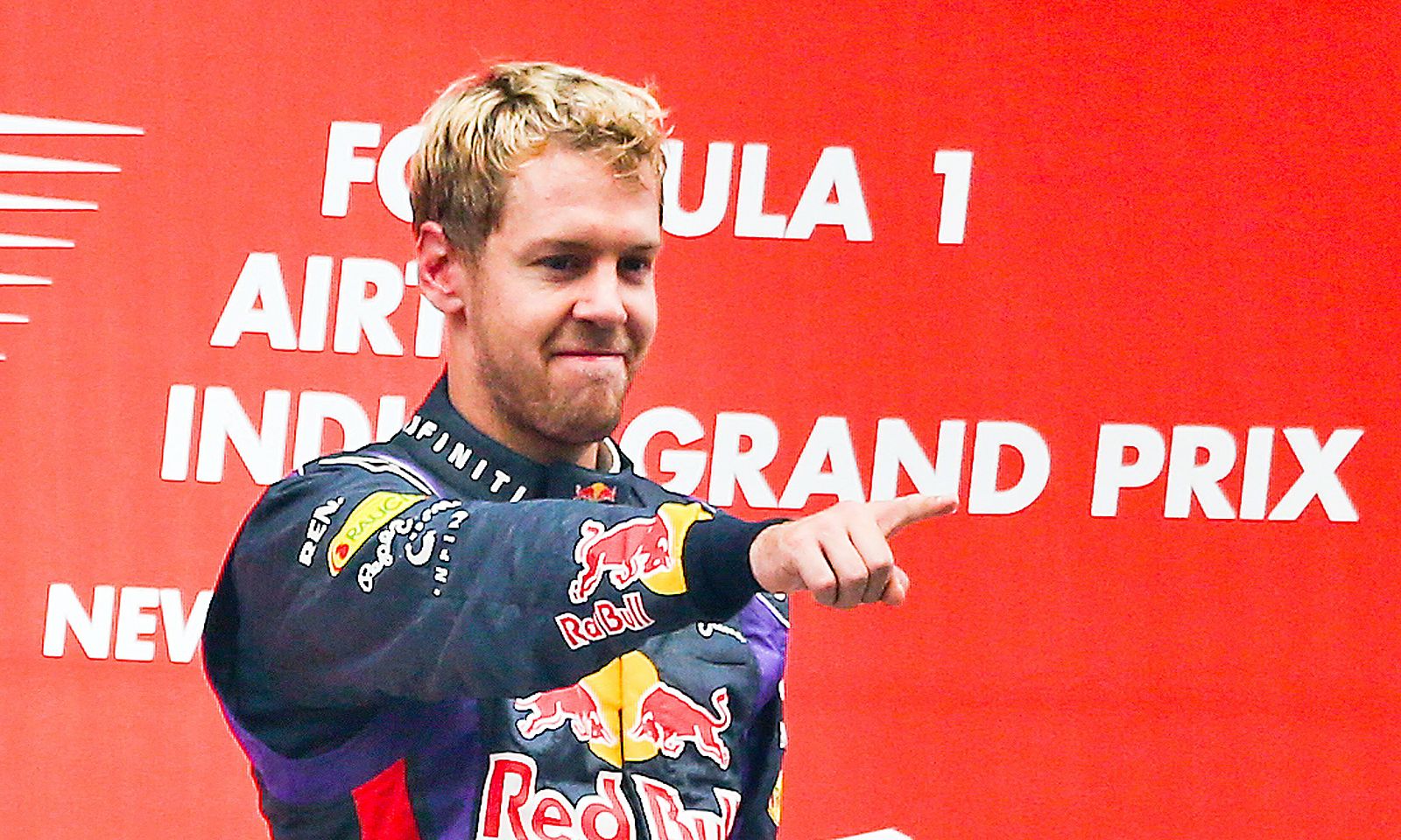 Vettel celebra su nuevo campeonato del mundo de Fórmula 1.