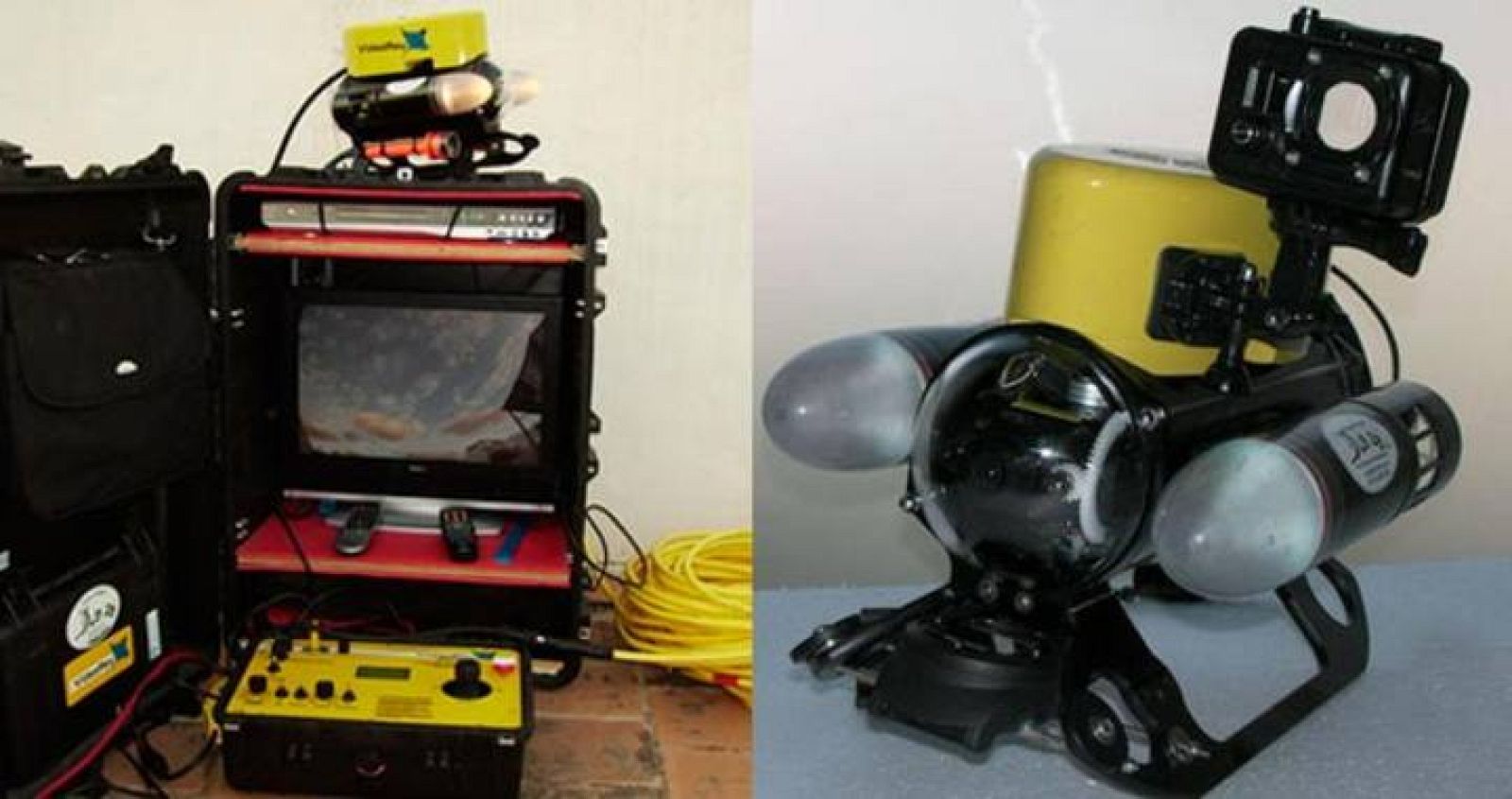 El MiniRov es un pequeño robot equipado con motores, controles de dirección, sensores y una cámara con la que grabar las imágenes submarinas.