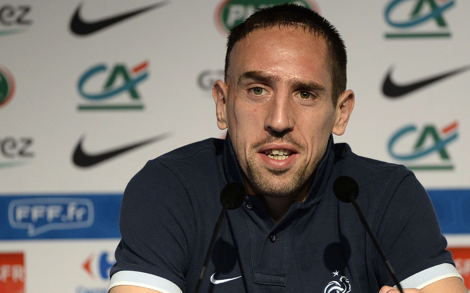 El francés Franc Ribéry, en rueda de prensa
