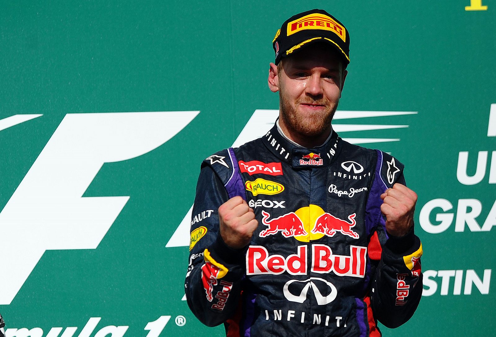 El alemán Sebastian Vettel, en el podio