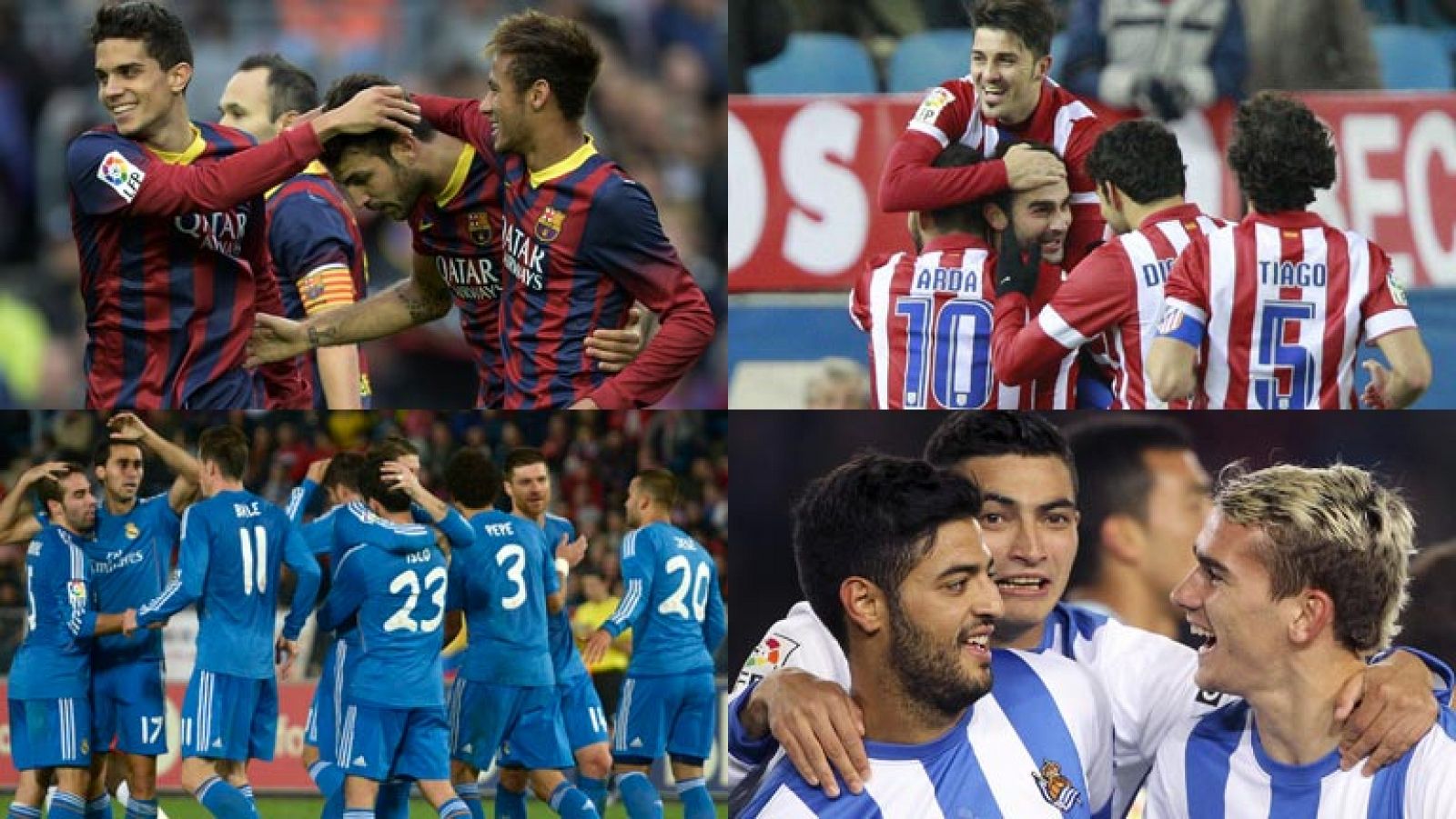 FC Barcelona, Atlético de Madrid, Real Madrid y Real Sociedad celebran sus victorias en Liga