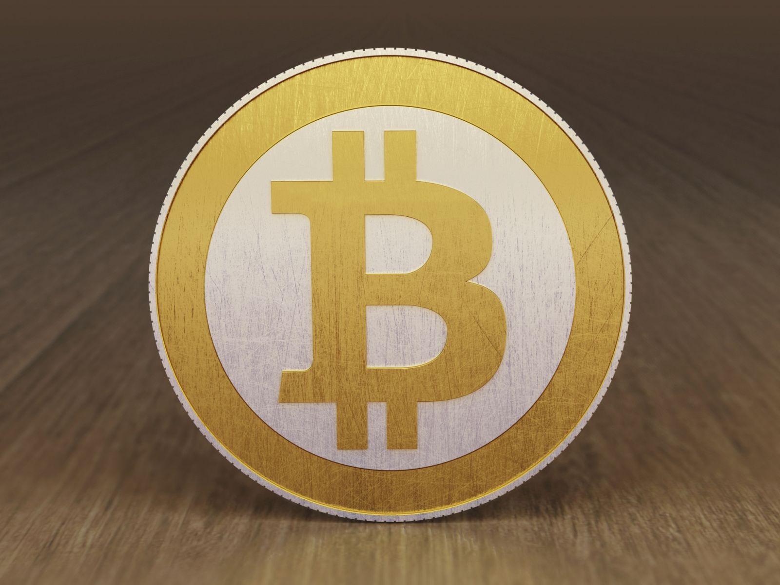 Una representación física de la moneda Bitcoin.