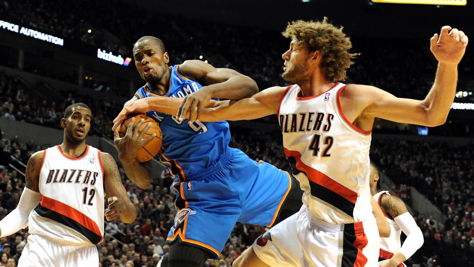 Serge Ibaka, en un momento del partido ante Portland Trail Blazers.