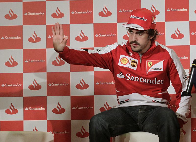 Imagen del bicampeón mundial de Fórmula 1, Fernando Alonso, durante una rueda de prensa.