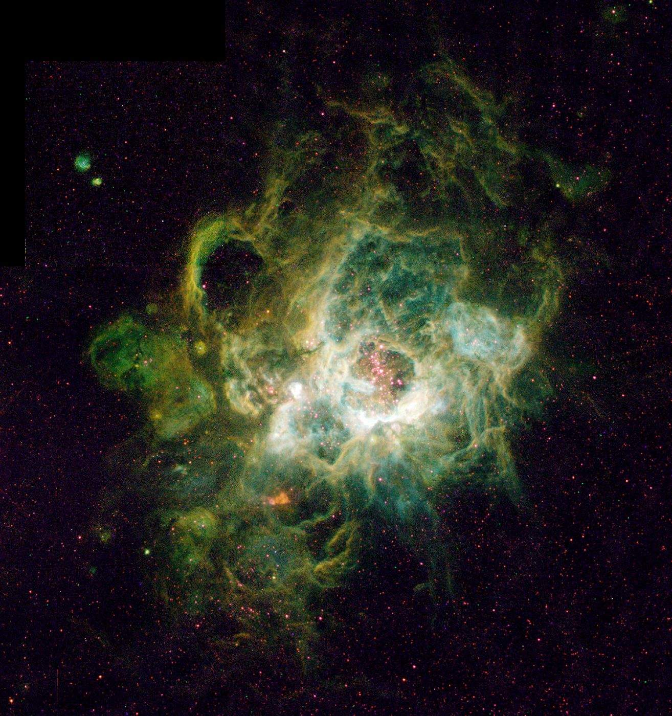 Corazón de NGC 604, una nebulosa con unas 200 estrellas nacientes.