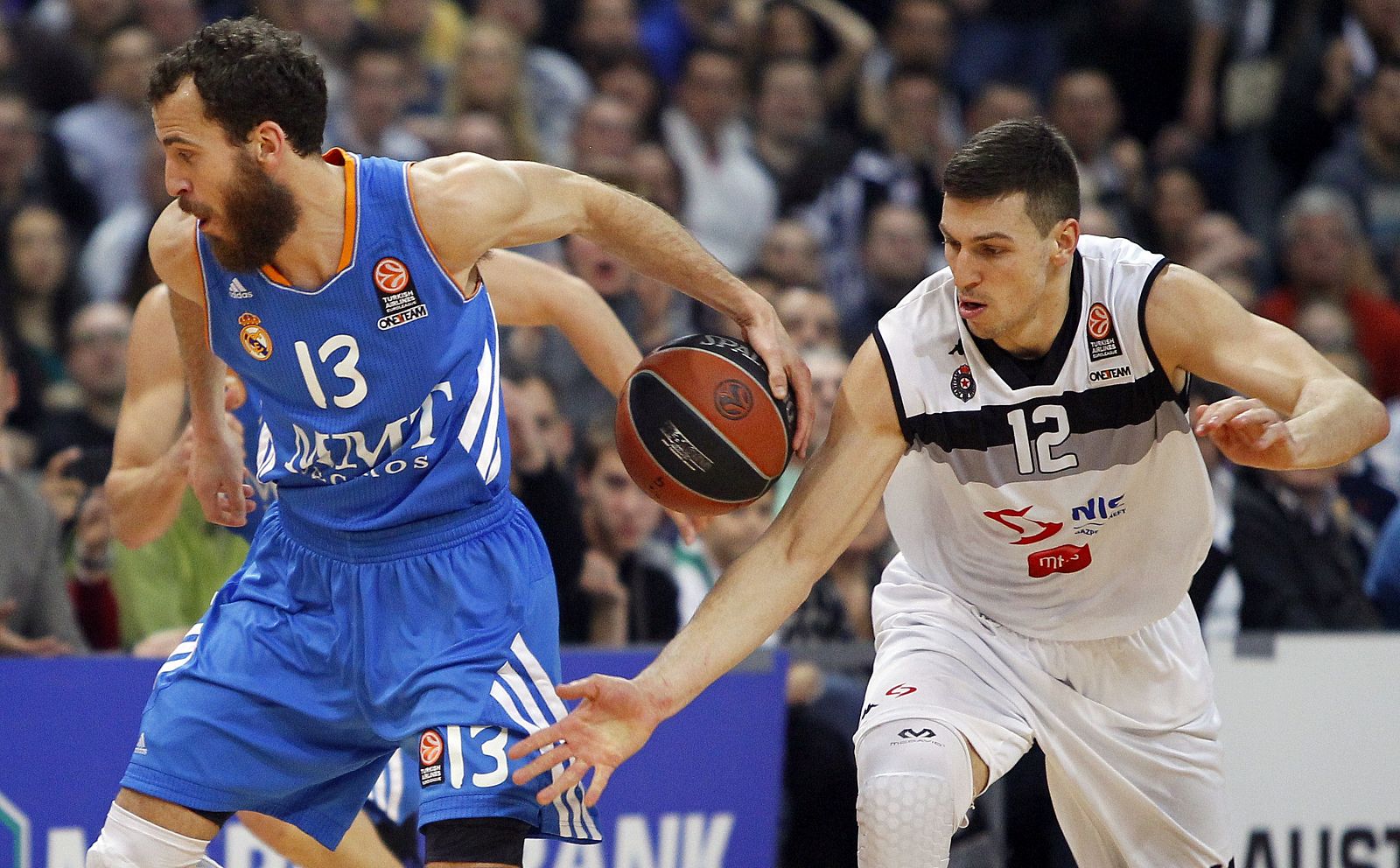 Sergio Rodríguez Partizan Milosavljevic durante el partido.