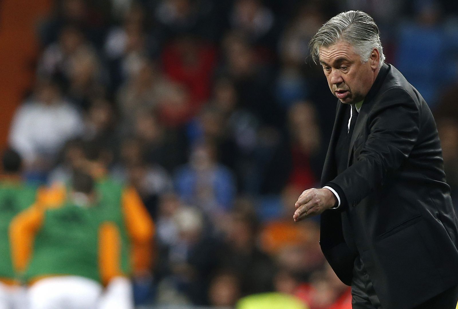 El entrenador italiano del Real Madrid, Carlo Ancelotti, durante el partido.