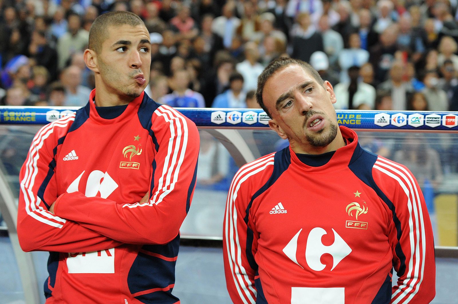 Imagen de archivo de Karim Benzema y Franck Ribéry con la selección francesa