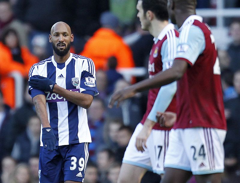 Nicolas Anelka, en el momento de hacer el gesto antisemita.