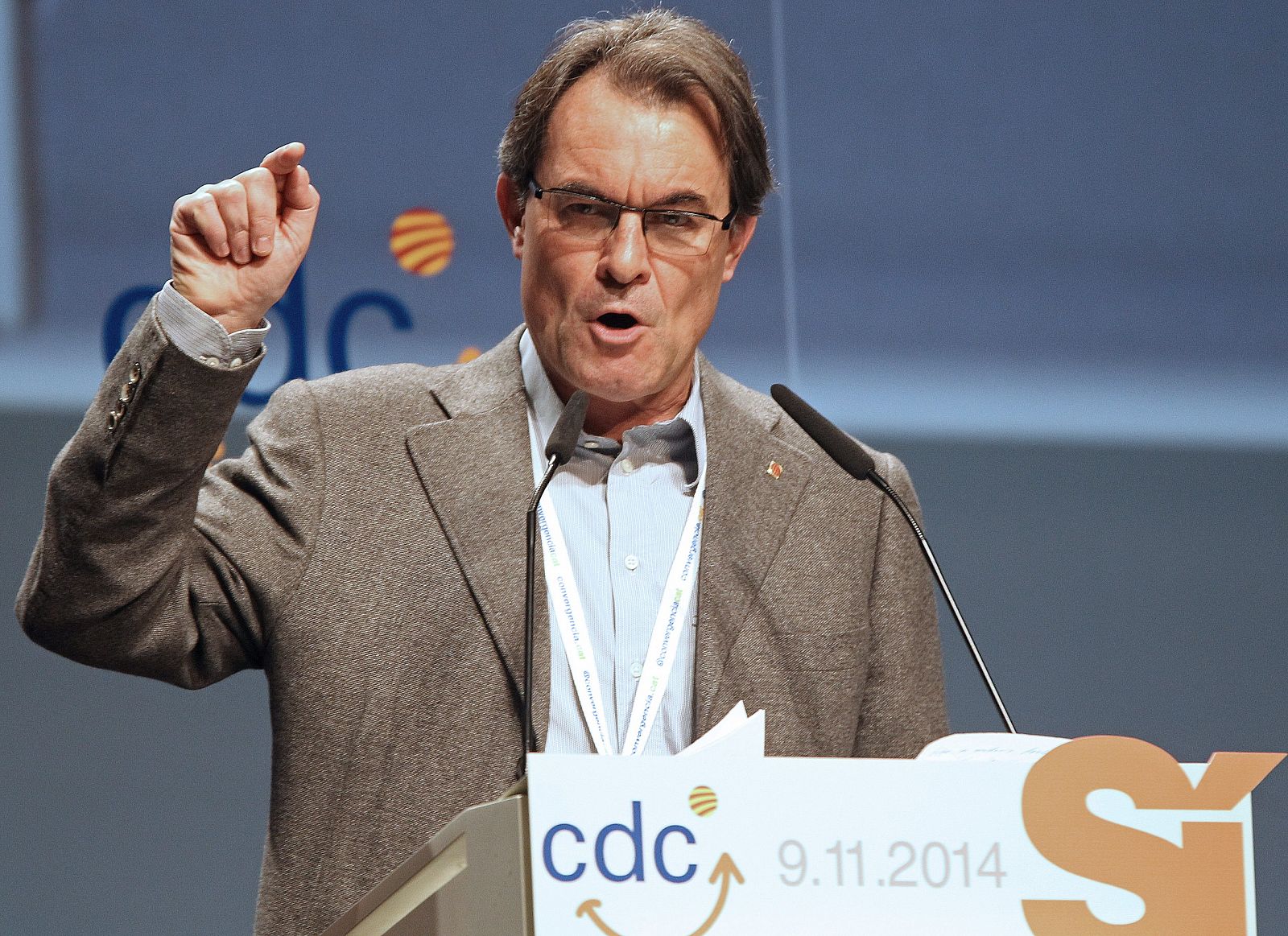 El presidente de la Generalitat y líder de Convergència, Artur Mas, durante su intervención en el Consell Nacional del partido.