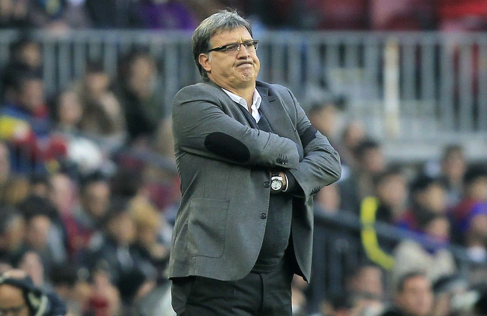 Imagen del entrenador argentino del FC Barcelona, Gerardo Tata Martino, durante el partido.