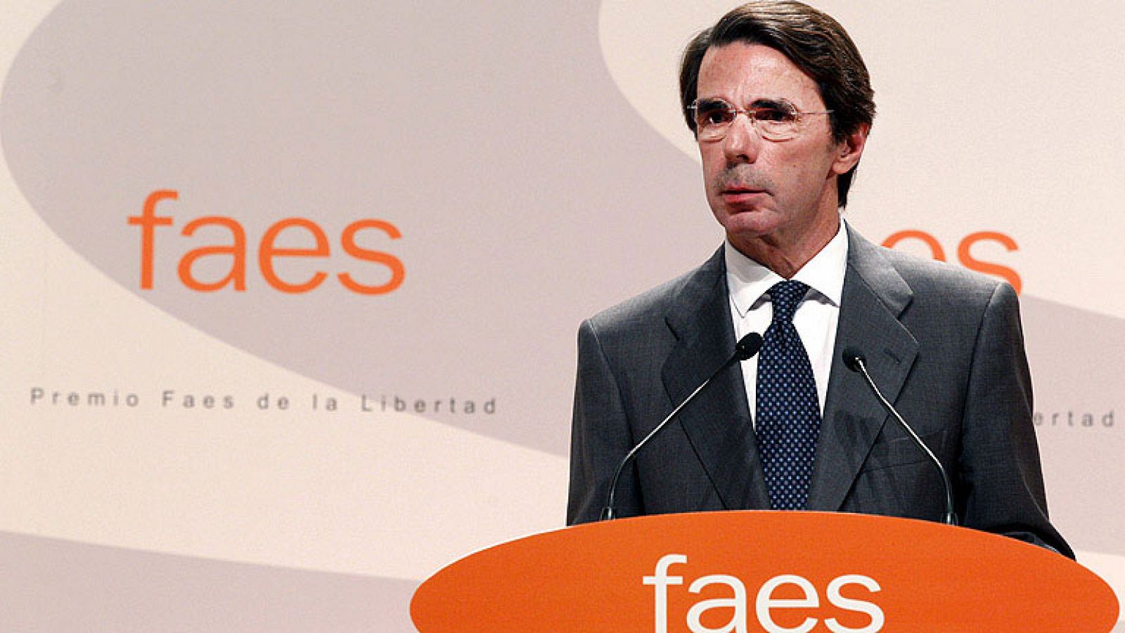 José María Aznar en un acto de FAES