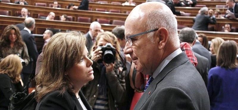 Sáenz de Santamaría y Duran i Lleida en el Congreso, en una foto de archivo