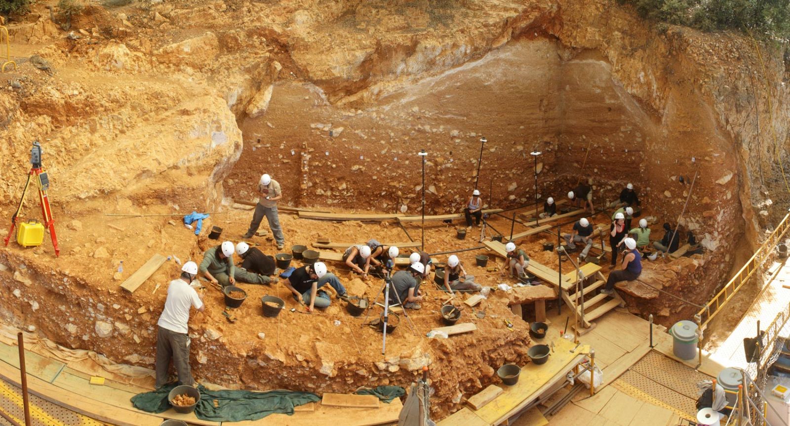 Panorámica de la excavación en 2012 de la Gran Dolina (Sierra de Atapuerca).