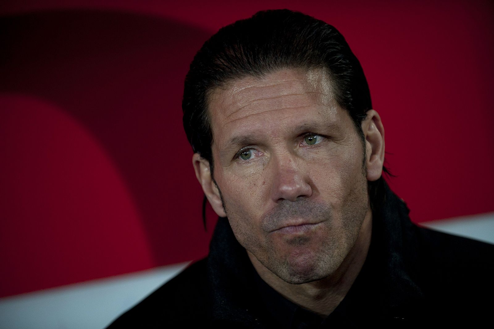 El 'Cholo' Simeone, durante el partido entre UD Almería y Atlético de Madrid