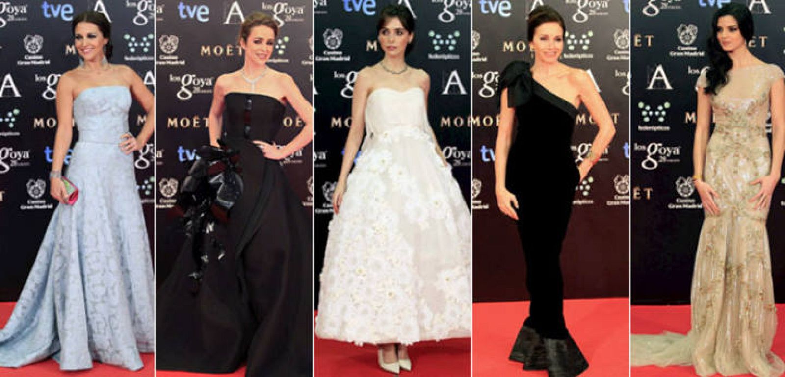 Paula Echevarría, Silvia Abascal, Leticia Dolera, Ana Belén y Clara Lago en los Goya.  
