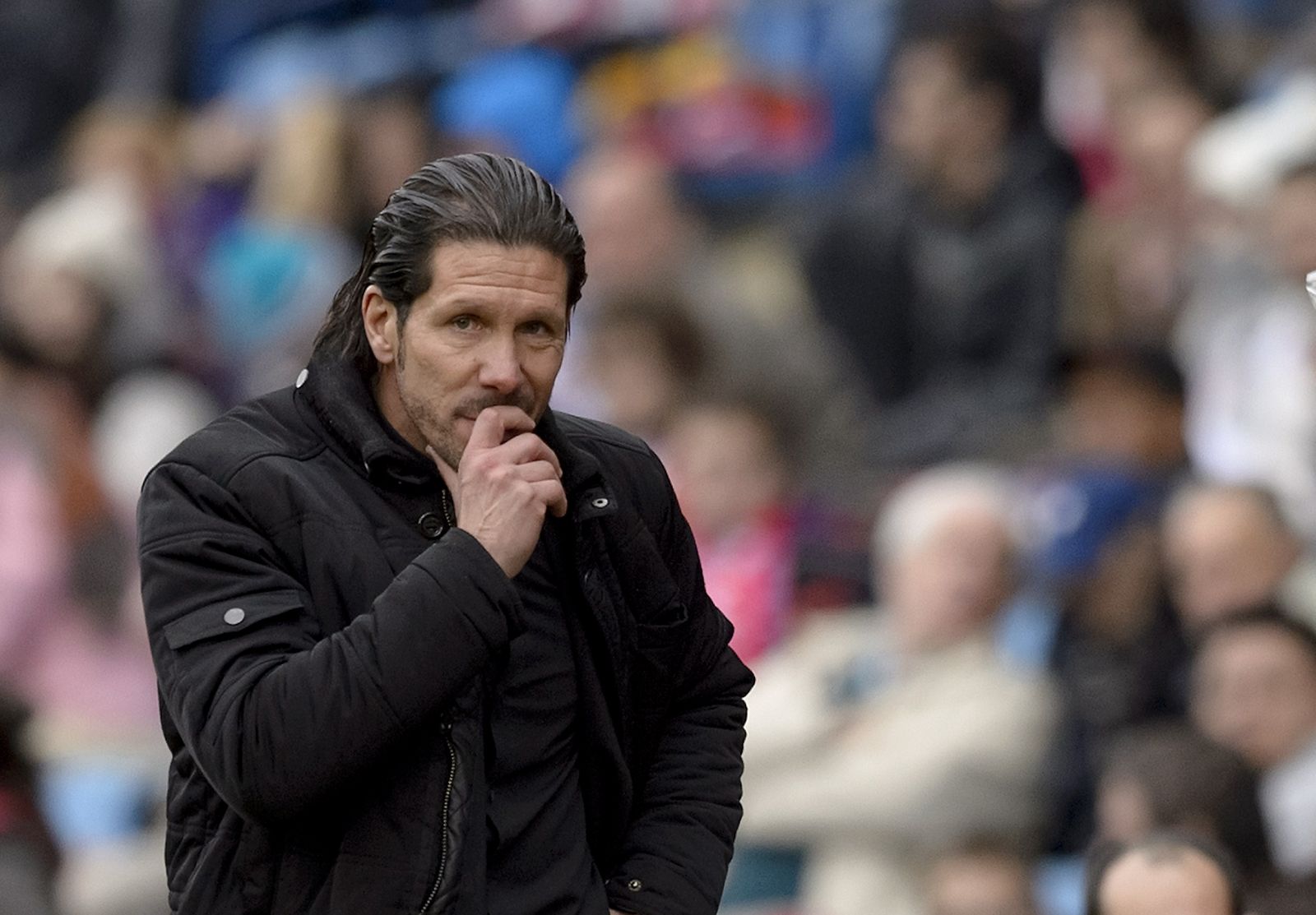 Simeone, en el partido contra el Valladolid.