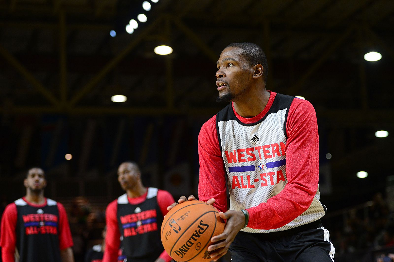 Kevin Durant, en un entrenamiento del All-Star de la NBA.