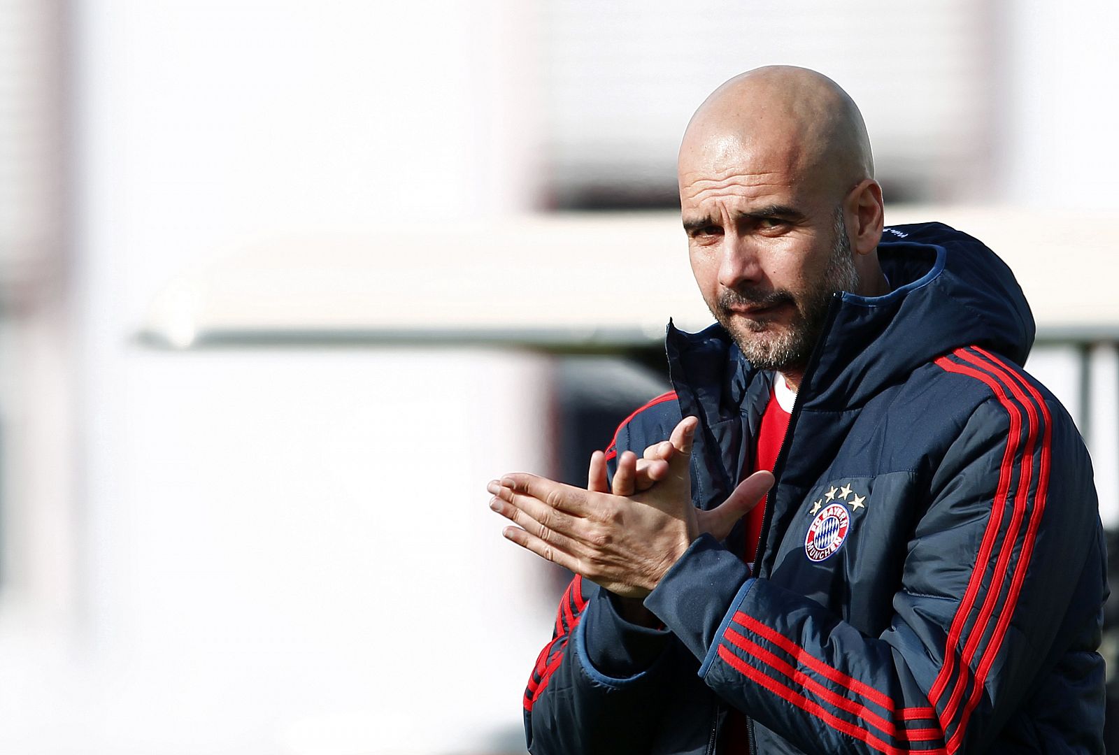 El técnico español Pep Guardiola, en un entrenamiento del Bayern