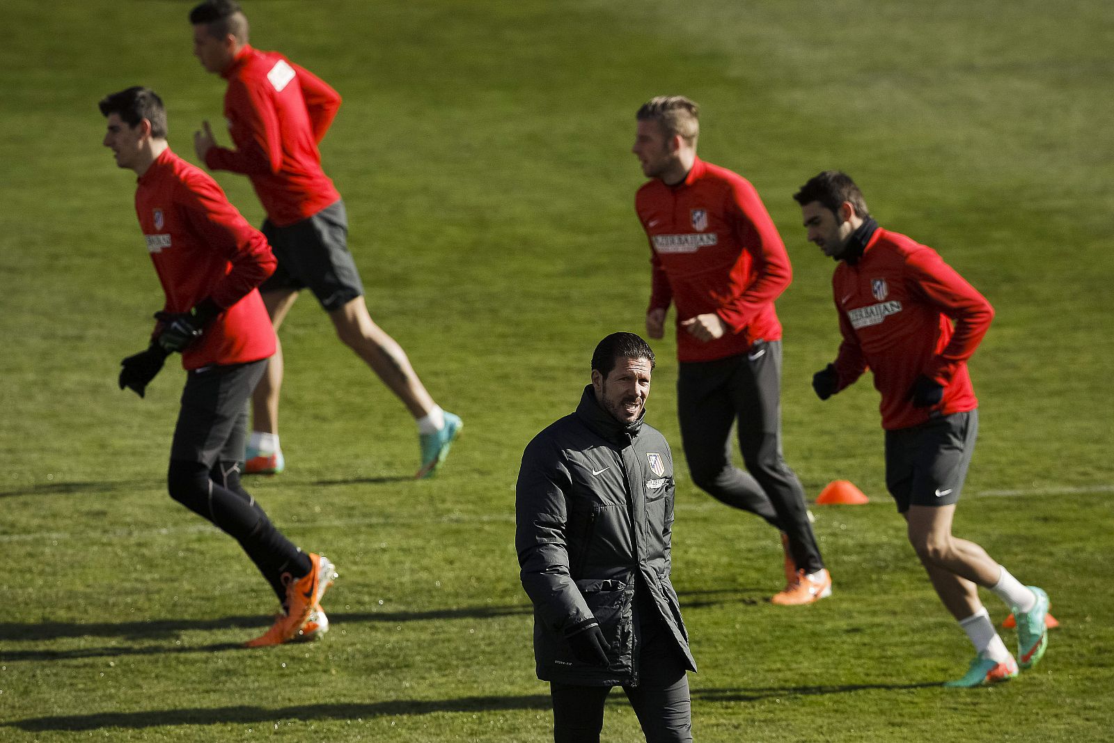 El técnico argentino del Atlético de Madrid, Diego Simeone, durante un entrenamiento.