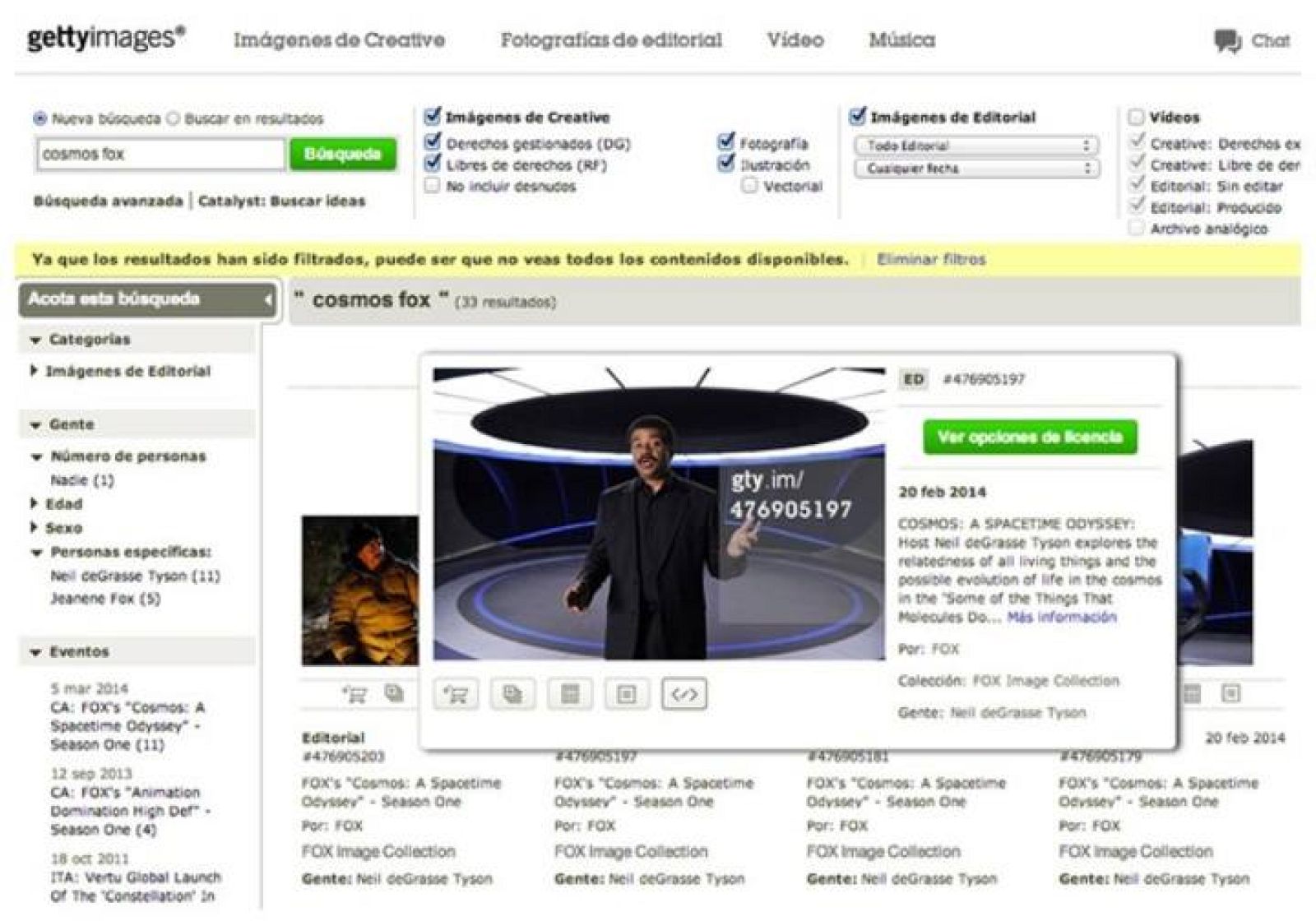 Portada de la web de Getty.