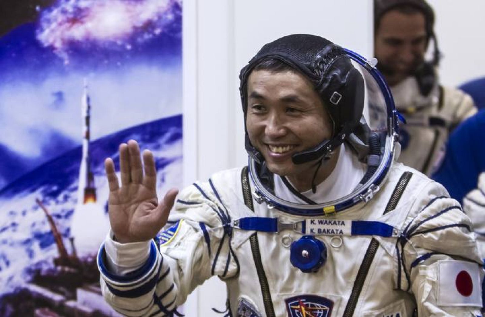  El astronauta japonés Koichi Wakata antes de embarcarse hacia la Estación Espacial Internacional.