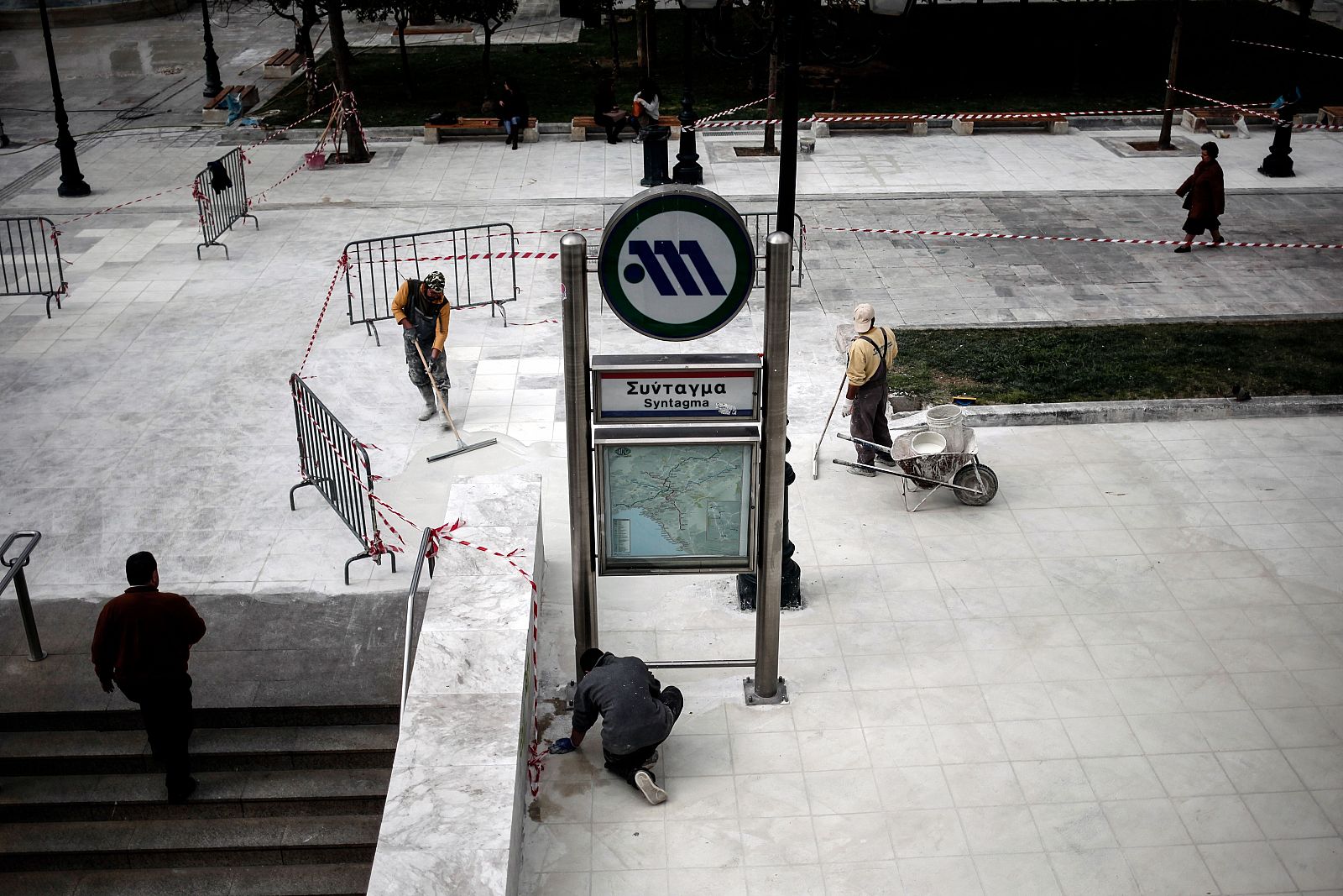 Trabajos de mejora de la plaza Syntagma de Atenas