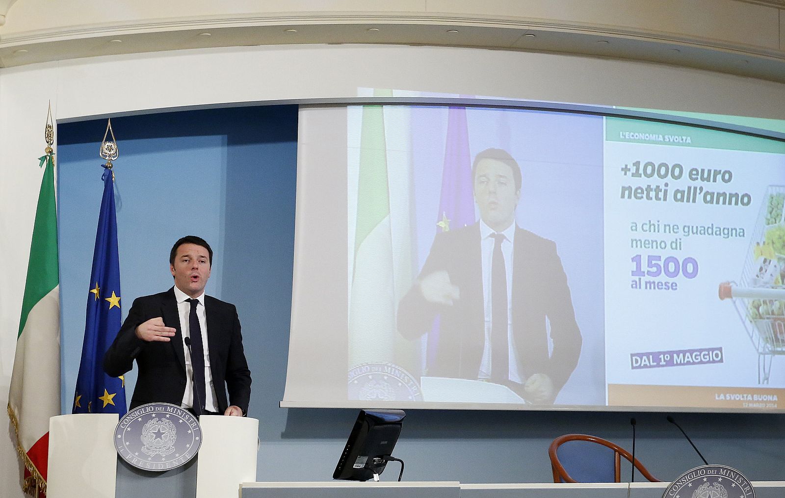 El primer ministro de Italia, Matteo Renzi, en una rueda de prensa tras la reunión del Consejo de Ministros