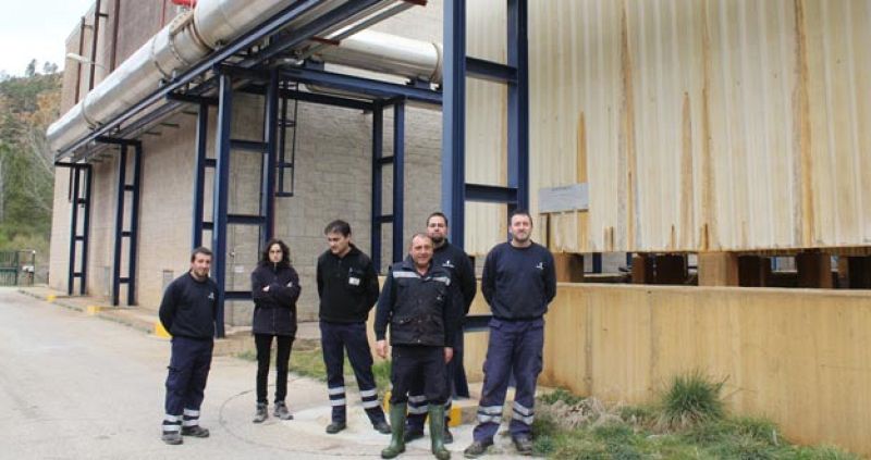 Trabajadores de la planta de cogeneración de la localidad turolense de Aliaga